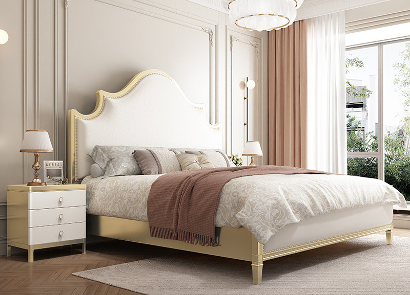 American furniture light luxury American solid wood bed modern simple advanced cream wind bed American furniture light luxury American solid wood bed modern simple advanced cream wind bed