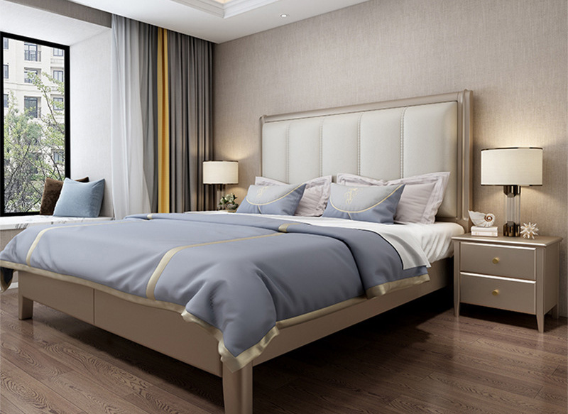 American furniture American light luxury solid wood bed modern simple master bedroom princess bed American furniture American light luxury solid wood bed modern simple master bedroom princess bed