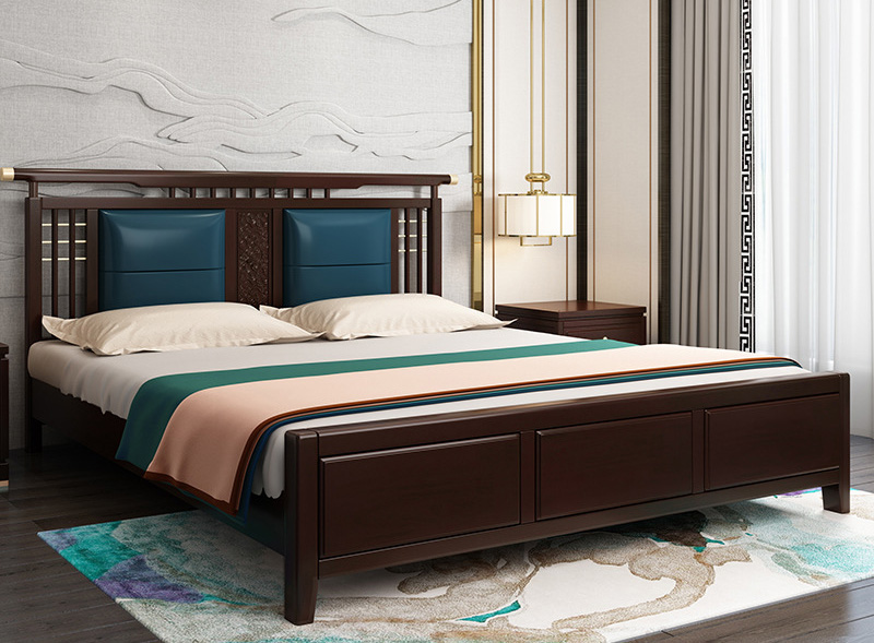 New Chinese furniture New Chinese bed Solid wood bed Chinese style Zen modern simple furniture New Chinese furniture New Chinese bed Solid wood bed Chinese style Zen modern simple furniture