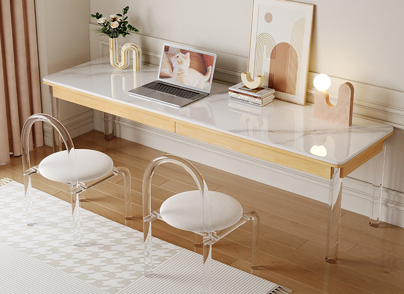 Solid wood double desk Rock slab desk Study desk Home computer desk Floating long desk Solid wood double desk Rock slab desk Study desk Home computer desk Floating long desk