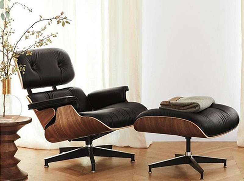 Eames recliner leather recliner Nordic single sofa chair Office leisure home light luxury balcony recliner Eames recliner leather recliner Nordic single sofa chair Office leisure home light luxury balcony recliner