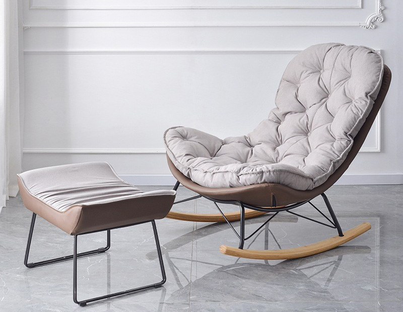 Nordic rocking chair lounge chair light luxury lazy home rocking chair single sofa chair balcony leisure chair Nordic rocking chair lounge chair light luxury lazy home rocking chair single sofa chair balcony leisure chair