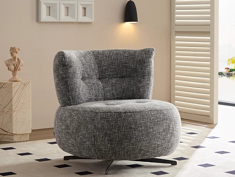 Single sofa chair minimalist rotating single chair modern simple balcony bedroom living room Nordic lazy sand recliner