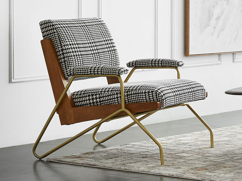 Light luxury single sofa chair Modern simple single sofa chair home balcony retro leisure chair