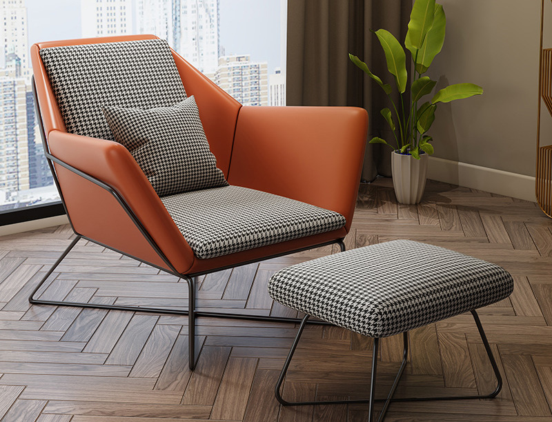 Nordic single sofa chair living room light luxury simple thousand bird lattice chair modern balcony bedroom lazy leisure chair Nordic single sofa chair living room light luxury simple thousand bird lattice chair modern balcony bedroom lazy leisure chair