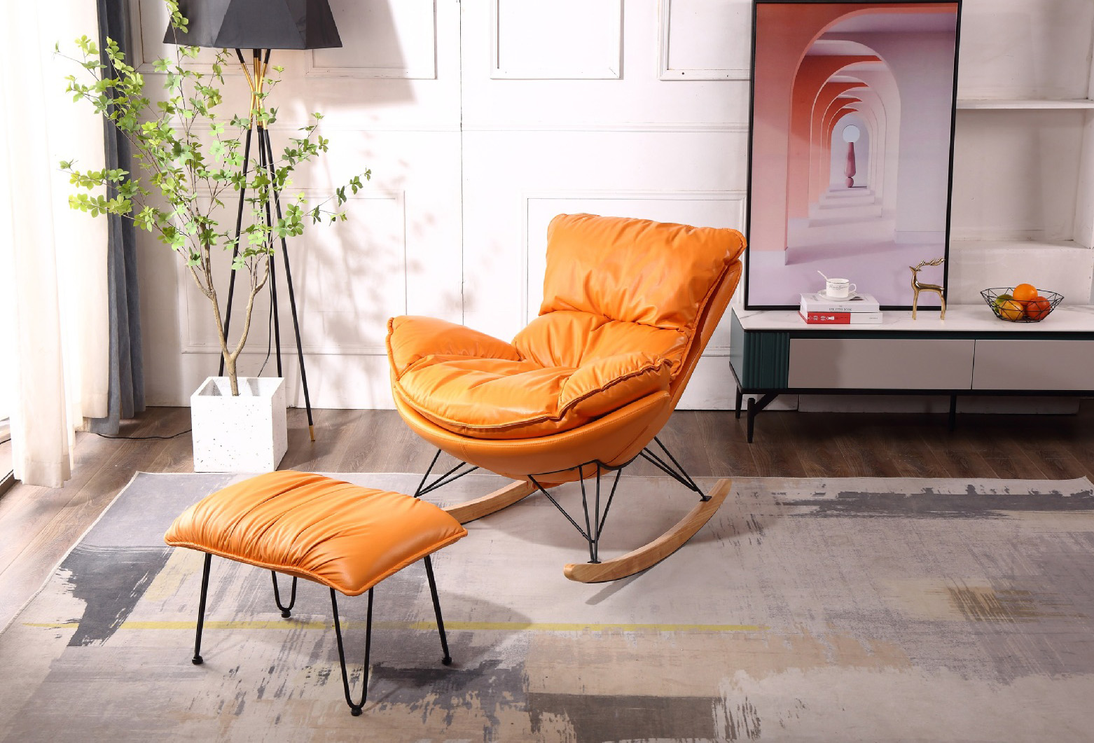 Lazy sofa rocking chair lounge lounge lounge chair Nordic light luxury rocking chair sofa chair Lazy sofa rocking chair lounge lounge lounge chair Nordic light luxury rocking chair sofa chair