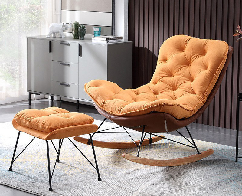 Nordic lazy sofa rocker single sofa chair modern simple balcony chaise longue Nordic lazy sofa rocker single sofa chair modern simple balcony chaise longue