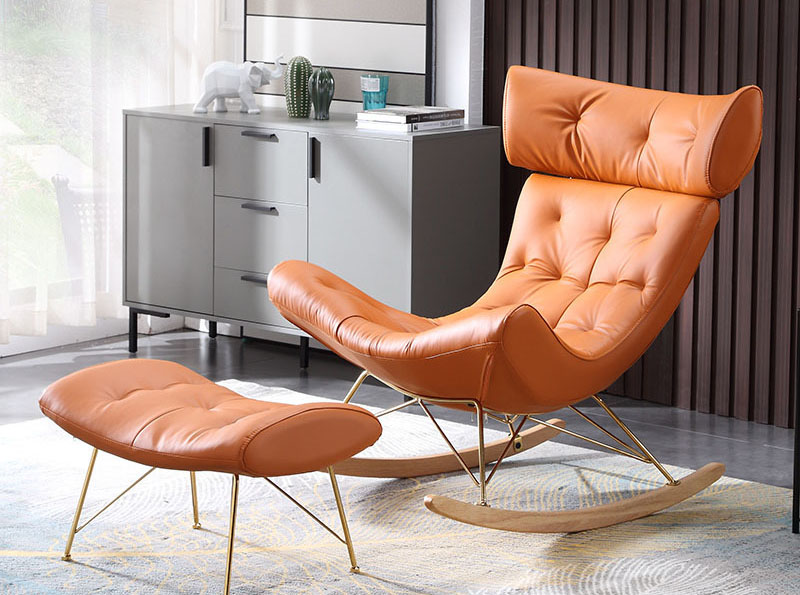 Nordic light luxury lazy sofa rocking chair single lounge chair rocking chair balcony lounge chair Nordic light luxury lazy sofa rocking chair single lounge chair rocking chair balcony lounge chair