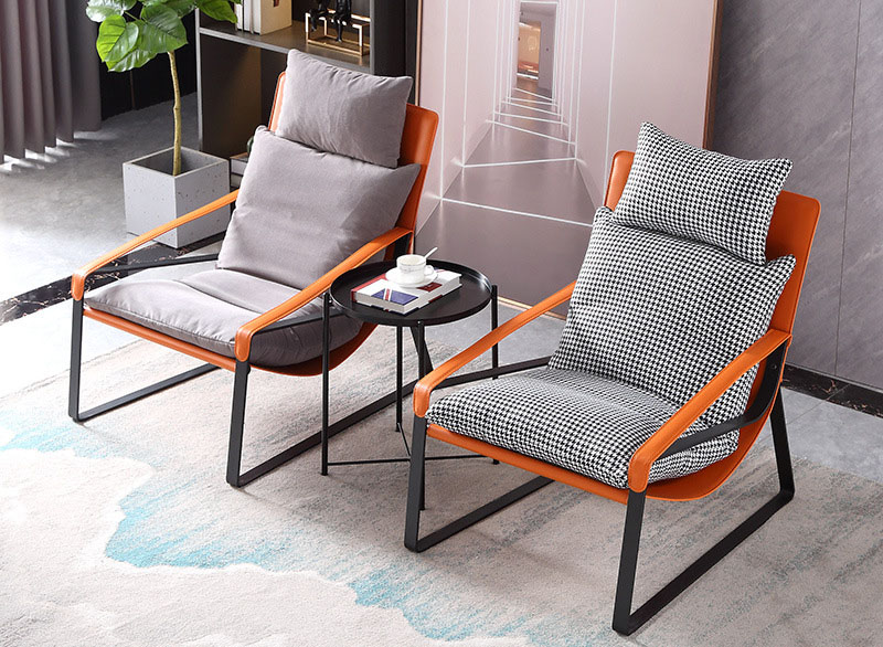 Light luxury lazy sofa single Italian minimalist recliner modern simple bedroom study balcony leisure chair