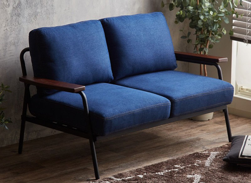 Japanese retro loft industrial wind iron art double sofa American net red coffee shop sofa chair Japanese retro loft industrial wind iron art double sofa American net red coffee shop sofa chair