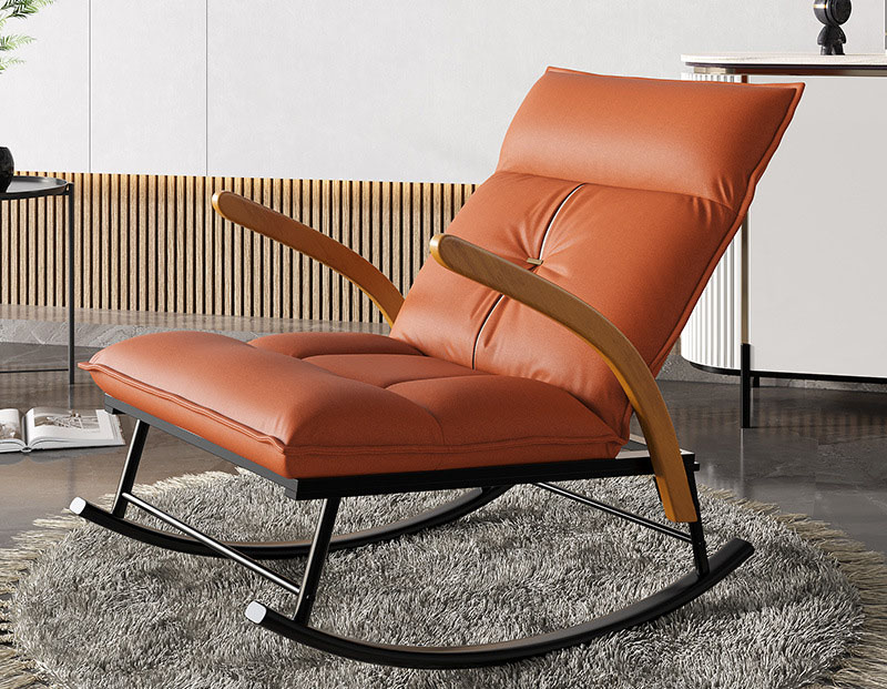 Nordic light luxury rocking chair folding sofa chair Single bedroom balcony bay window chair Nordic living room leisure lazy sofa Nordic light luxury rocking chair folding sofa chair Single bedroom balcony bay window chair Nordic living room leisure lazy sofa