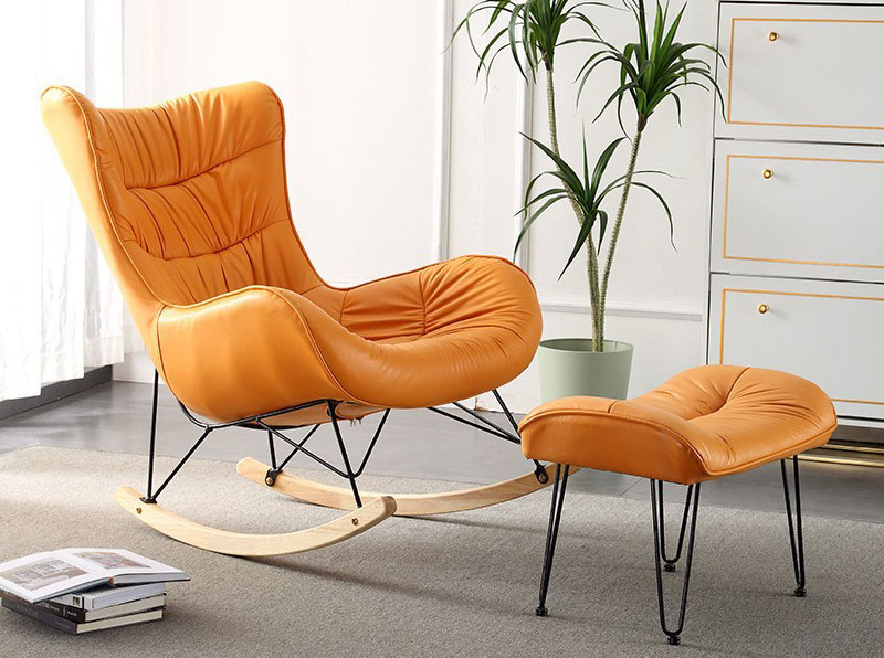 Nordic rocking chair lounge chair casual balcony living room single sofa light luxury lazy rocking chair Nordic rocking chair lounge chair casual balcony living room single sofa light luxury lazy rocking chair