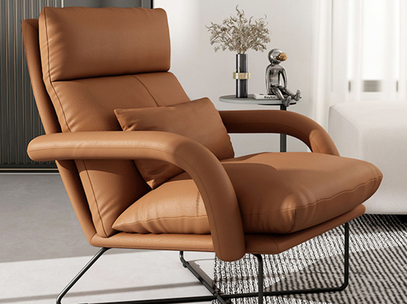 Italian single sofa light luxury recliner leather sofa Tiger single chair lounge chair Italian single sofa light luxury recliner leather sofa Tiger single chair lounge chair