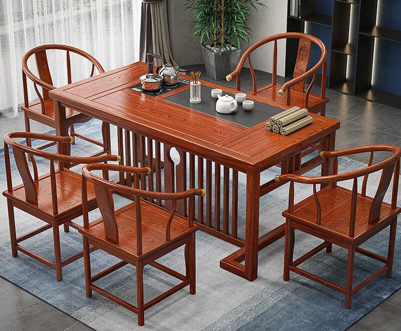 Solid wood tea table Kung fu tea table and chair combination balcony tea table living room tea table table modern simple tea art table