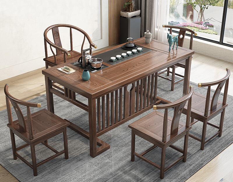 New Chinese modern simple office tea tea table Kung fu tea table set Zen tea table furniture