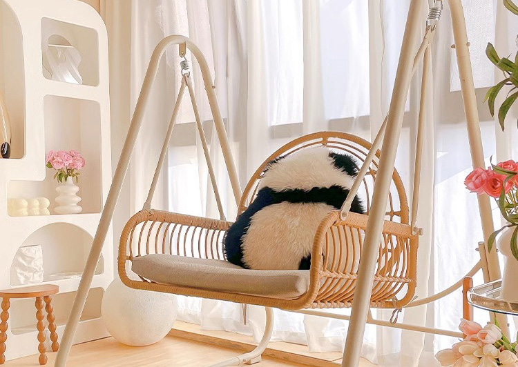 Outdoor swing balcony single home cradle chair double rocking chair network red living room indoor hanging basket Rattan chair hanging chair Outdoor swing balcony single home cradle chair double rocking chair network red living room indoor hanging basket Rattan chair hanging chair
