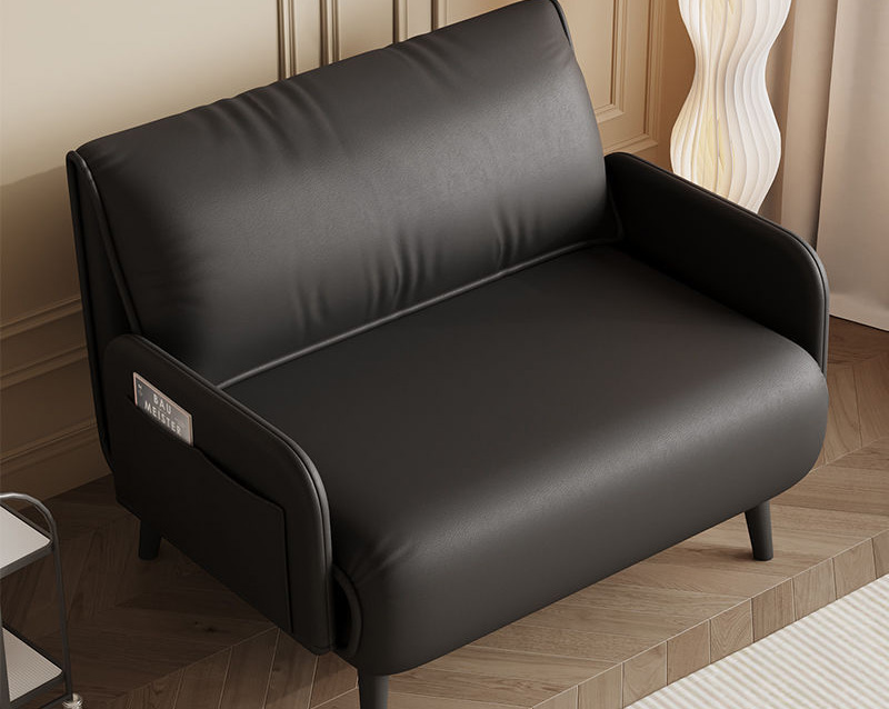 Cat scratch leather Italian minimalist folding sofa bed small apartment living room bedroom study multi-functional two light luxury sofa