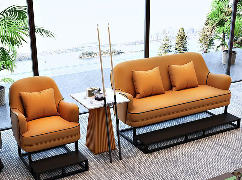 Exclusive sofa chair for high-end billiard hall Single and double reception table and chair booth Billiard room lounge area billiard watching chair